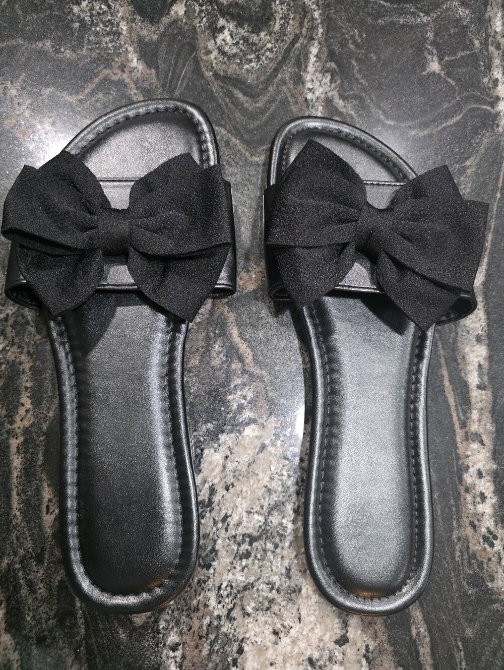 Black Bow Slide Sandals - Women, Size 12-13